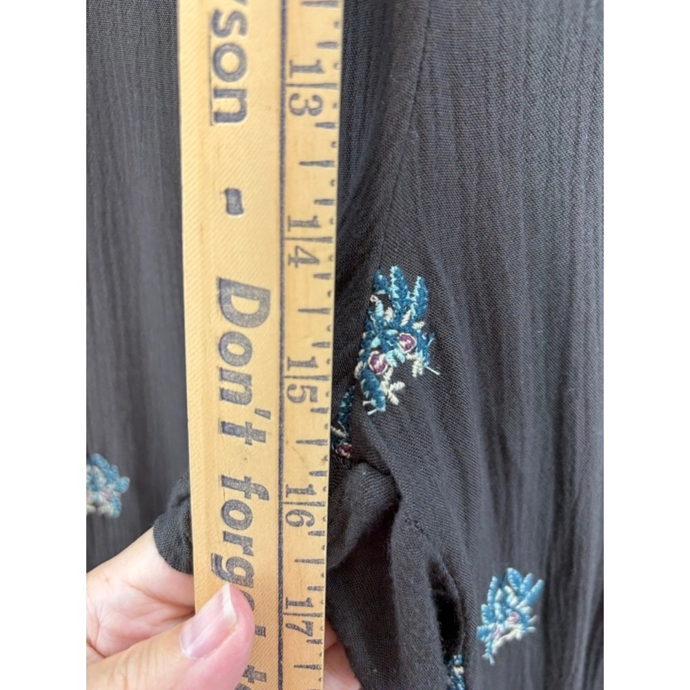 Sundance Mia Pants Women Sz XL Embroidered Wide Leg Smocked Boho Cropped Pockets - Picture 5 of 9